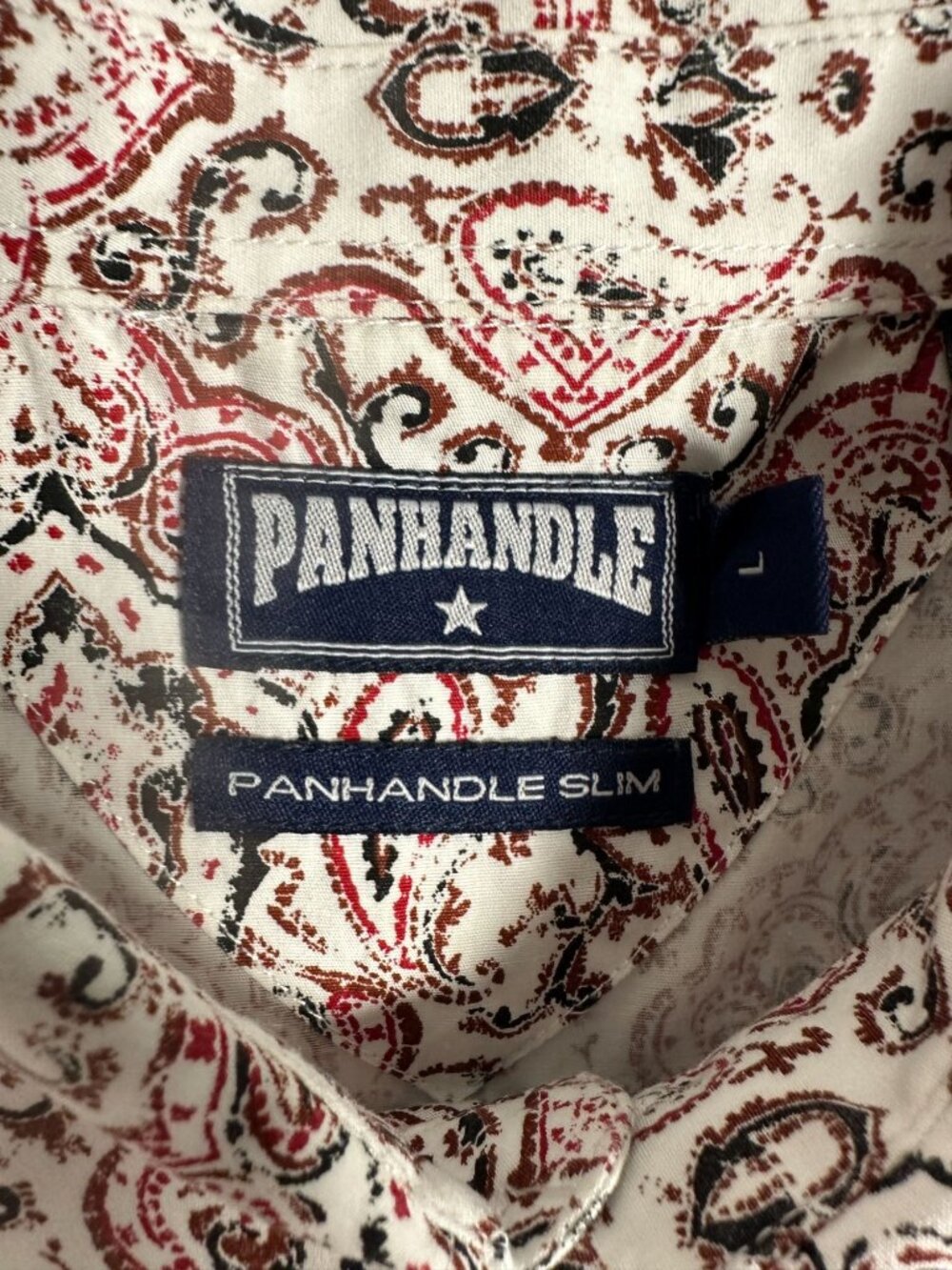 Panhandle Slim Mens Western Button-Up Shirt Paisley Print Cotton Long Sleeve L - Picture 4 of 7